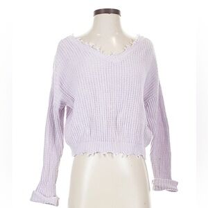 jessica simpson cropped lilac sweater. barely worn and is super soft. size S